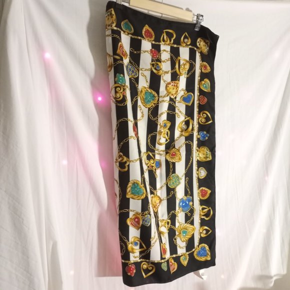 Women's Victoria's Secret Striped Silky Vintage Scarf - Picture 9 of 16